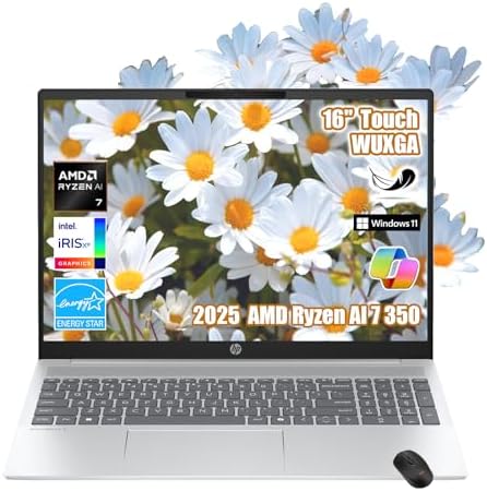 HP Omnibook 5 16 AI Laptop   AMD Ryzen AI 7 350   Copilot  PC   2K  1920 x 1200  Touchscreen   16GB Memory   1TB SSD   Windows 11 Home