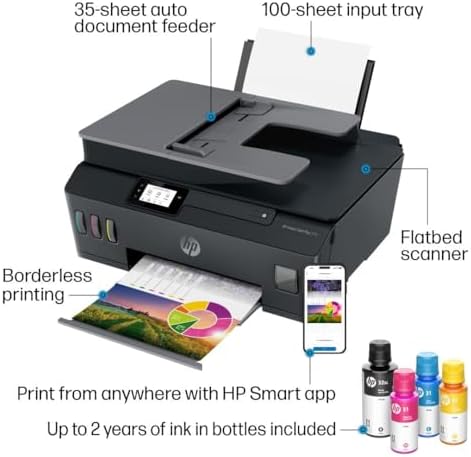 HP Smart Tank Plus 570 Wireless All in One Ink Tank Printer with up to 2 Years of Ink Included  5HX14A