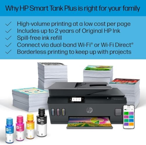 HP Smart Tank Plus 570 Wireless All in One Ink Tank Printer with up to 2 Years of Ink Included  5HX14A