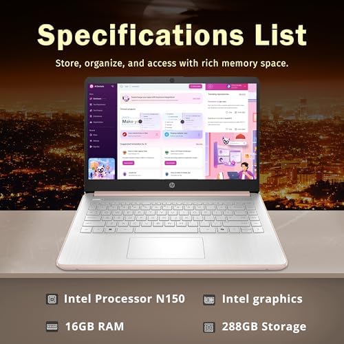 HP Stream Laptop Intel N4000 4GB 64GB eMMC 14 Inch WLED Win 10 S with Office 365 1 Year