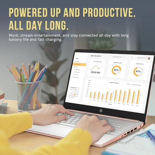 HP Stream Laptop Intel N4000 4GB 64GB eMMC 14 Inch WLED Win 10 S with Office 365 1 Year