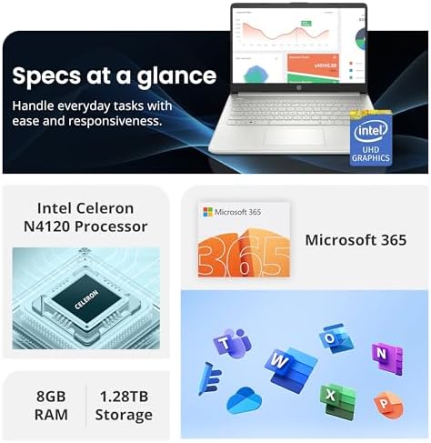 HP Stream Laptop Intel N4000 4GB 64GB eMMC 14 Inch WLED Win 10 S with Office 365 1 Year