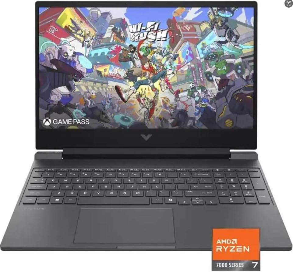 HP Victus 15 6 144Hz Full HD Gaming Laptop   AMD Ryzen 7 7445HS  NVIDIA GeForce RTX 4050 Copilot  Backlit  16GB RAM DDR5   512GB SSD  Mica Silver  Windows 11 Home  Bundle with Mouse Pad