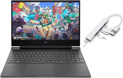 HP Victus 15 6 FHD 144HZ Gaming Laptop   AMD Ryzen 5 7535HS  Beat i7 11800H    AMD Radeon RX 6550M Backlit Keyboard  8GB RAM DDR5   512GB SSD   Windows 11 Home   Bundle with USB 3 0 Hub