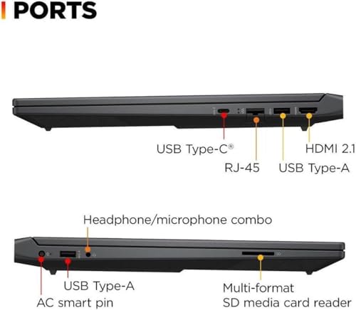 Portátil para juegos HP Victus de 15,6" FHD 144 Hz | AMD Ryzen 5-7535HS (supera al i7-11800H) | AMD Radeon RX 6550M | Teclado retroiluminado | 8 GB de RAM DDR5 | SSD de 512 GB | Windows 11 Home | Incluye concentrador USB 3.0
