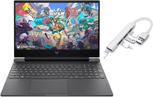 HP Victus 15 6 FHD 144HZ Gaming Laptop   AMD Ryzen 5 7535HS  Beat i7 11800H    AMD Radeon RX 6550M Backlit Keyboard  8GB RAM DDR5   512GB SSD   Windows 11 Home   Bundle with USB 3 0 Hub