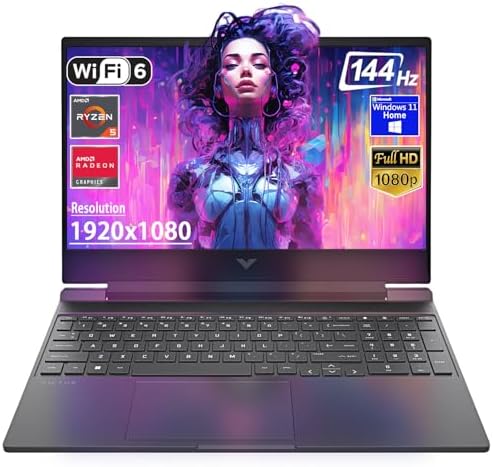 HP Victus 15 6 FHD 144HZ Gaming Laptop   AMD Ryzen 5 7535HS  Beat i7 11800H    AMD Radeon RX 6550M Backlit Keyboard  8GB RAM DDR5   512GB SSD   Windows 11 Home   Bundle with USB 3 0 Hub