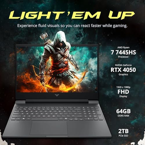 HP Victus 15 6 FHD IPS 144Hz Display Gaming Laptop  AMD Ryzen AI 7 350 2 0GHz; NVIDIA GeForce RTX 5060 8GB GDDR7; 16GB DDR5 5600 RAM; 1TB NVMe SSD; WiFi LAN