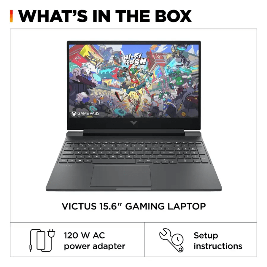 HP Victus 15.6" Full HD 144Hz Laptop para Juegos, Intel Core i5-13420H, 8GB RAM, 512GB SSD, NVIDIA GeForce RTX 3050, Windows 11 Home