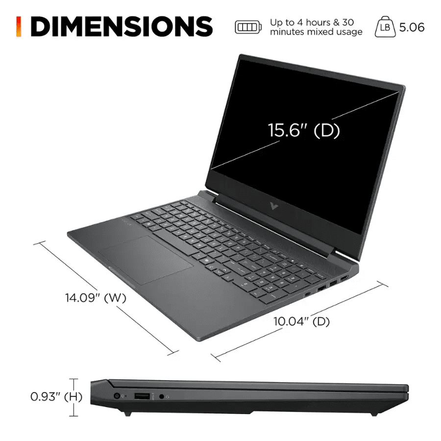 HP Victus 15.6" Full HD 144Hz Laptop para Juegos, Intel Core i5-13420H, 8GB RAM, 512GB SSD, NVIDIA GeForce RTX 3050, Windows 11 Home