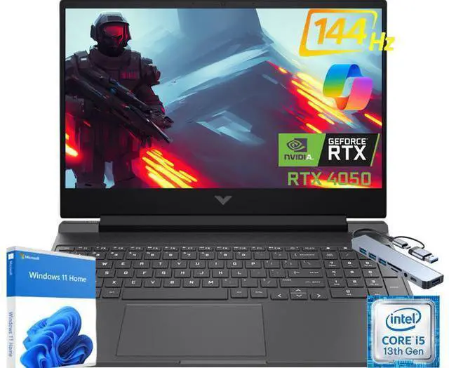 HP Victus 15 6" Gaming Laptop FHD 144Hz Disply Intel Core i5 13420H  Beat i7 1355U  NVIDIA GeForce RTX 4050 GPU 6GB 16GB RAM 512GB PCIe SSD  Backlit KB USB C HDMI Windows 11 Home/HUB