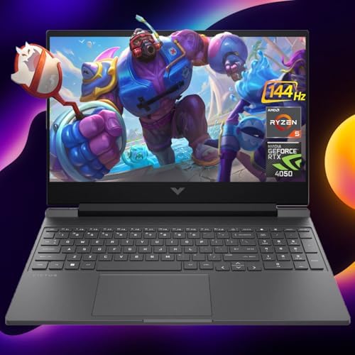 HP Victus 15 6 Ryzen 5 RTX 4050 Gaming Laptop  15 6 FHD 144Hz  AMD Ryzen 5 8645HS  Beats Intel i7 1355U & Intel i5 14400F   NVIDIA GeForce RTX 4050  16GB DDR5 RAM  1TB SSD  Backlit KB  W11H
