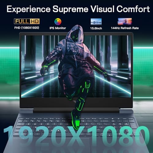 HP Victus 15 Gaming Laptop  15 6 FHD 144Hz Display Portatil Gamer  Core i7 13620H  NVIDIA GeForce RTX 4060 32GB RAM 1TB SSD  Lifetime Windows 11 Pro and Office Pro with Sound Controlled Light