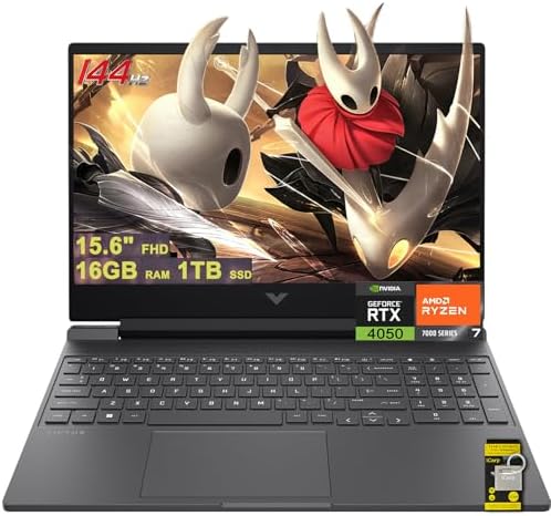 HP Victus 15 Gaming Laptop 15 6 FHD IPS 144Hz AMD 6 core Ryzen 7 7445HS 16GB RAM 512GB SSD GeForce RTX 4050 Backlit USB C DTS X Ultra Wi Fi 6 Win11 ICP Hub