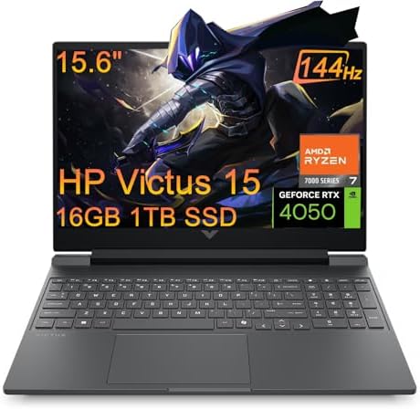 HP Victus 15 Gaming Laptop  15 6 FHD 144Hz  NVIDIA RTX 4050 6GB  AMD Ryzen 7 7445HS  16GB DDR5 RAM  1TB SSD  6 Core  > Intel i7 13700H     Backlit KB  Wi Fi 6  Win 11 Home  Renewed 