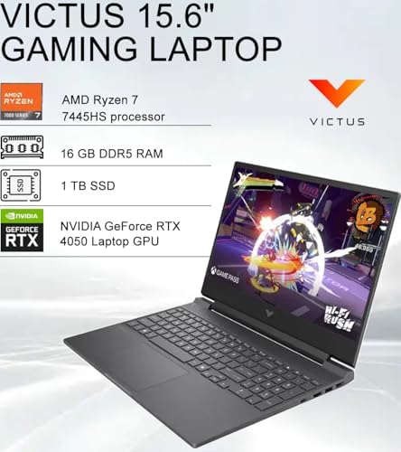 HP Victus 15 Gaming Laptop  15 6 FHD 144Hz  NVIDIA RTX 4050 6GB  AMD Ryzen 7 7445HS  16GB DDR5 RAM  1TB SSD  6 Core  > Intel i7 13700H     Backlit KB  Wi Fi 6  Win 11 Home  Renewed 