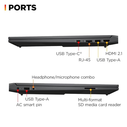 HP Victus - Portátil para juegos, 15.6 pulgadas FHD 144Hz, AMD Ryzen 5 7535HS, Radeon RX 6550M (Beats Nvidia GeForce RTX 3050), 8GB RAM 512GB SSD, teclado retroiluminado, Wi-Fi 6, Bluetooth, Windows