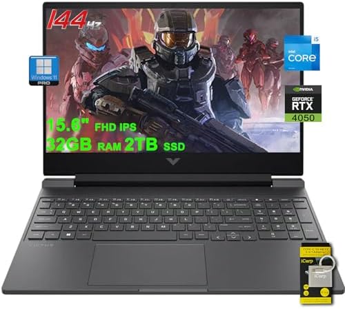 HP Victus Gaming Laptop 15 6 FHD IPS 144Hz Intel 8 core i5 13420H  >i7 12650H  16GB RAM 512GB SSD GeForce RTX 4050 6GB Backlit Type C B&O Fast Charge Win11Pro ICP Accessory