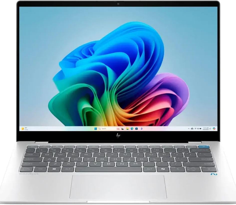 HP   OmniBook X 14 fe00   Copilot  PC   14 2 2K Touch Screen Laptop   Snapdragon X Plus X1P 42 100   16GB Memory   512GB SSD   Silver  Renewed 