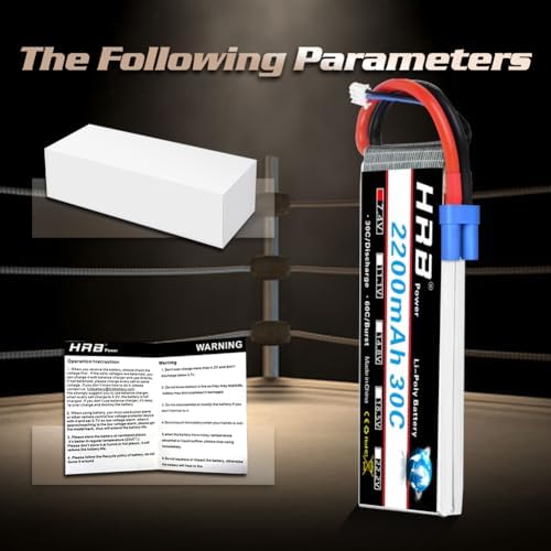 HRB 2S 2200mAh Lipo Battery EC2 30C 7 4V RC Lipo Battery Compatible with RC Car RC Truck RC Boat RC Airplane RC Helicopter  2packs