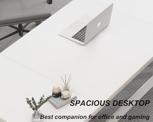 HSH White 70 8 Computer Desk  Modern Large Long Wood Metal Office Desk  Farmhouse Pc Study Work Writing Desk for Two Person  Rustic Double Workstation Executive Desk for Home Bedroom Living Room