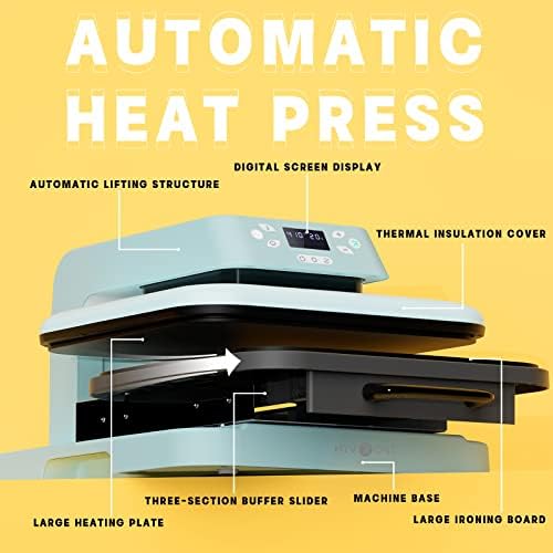 HTVRONT Auto Heat Press Machine for T Shirts   Heat Press 15x15 with Auto Release   Heats Up Fast & Heat Evenly  Professional Machines for HTV  Sublimation  Heat Transfer Projects