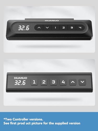 HUANUO 48 x 24 Electric Standing Desk Adjustable Height  4 Memory Height Settings  Headphone Hook  Cable Manager  Sit Stand Up Desk for Home Office & Computer Workstation  Black