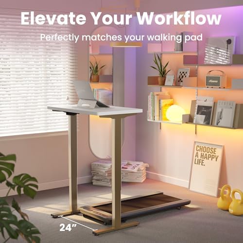 HUANUO 48 x 24 Electric Standing Desk Adjustable Height  4 Memory Height Settings  Headphone Hook  Cable Manager  Sit Stand Up Desk for Home Office & Computer Workstation  Black