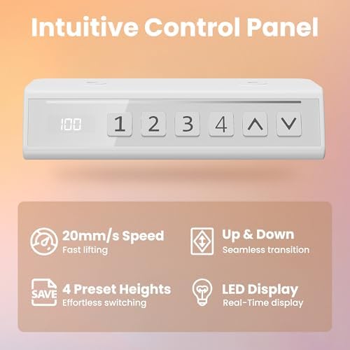 HUANUO 48 x 24 Electric Standing Desk Adjustable Height  4 Memory Height Settings  Headphone Hook  Cable Manager  Sit Stand Up Desk for Home Office & Computer Workstation  Black