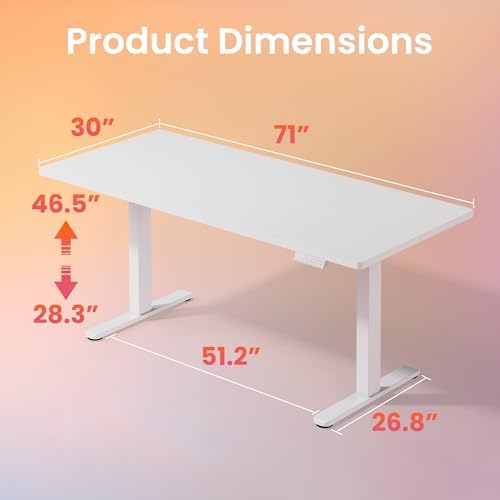 HUANUO 48 x 24 Electric Standing Desk Adjustable Height  4 Memory Height Settings  Headphone Hook  Cable Manager  Sit Stand Up Desk for Home Office & Computer Workstation  Black