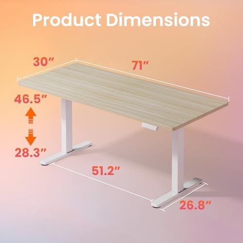 HUANUO 48 x 24 Electric Standing Desk Adjustable Height  4 Memory Height Settings  Headphone Hook  Cable Manager  Sit Stand Up Desk for Home Office & Computer Workstation  Black