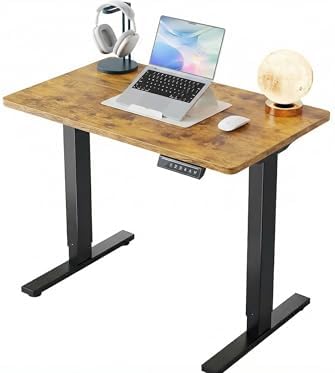 HUANUO Electric Standing Desk 48 x 24 Height Adjustable Desk  4 Memory Height Settings  Sit to Stand Up Desk for Home Office  with Headphone Hook  Cable Manager  Black
