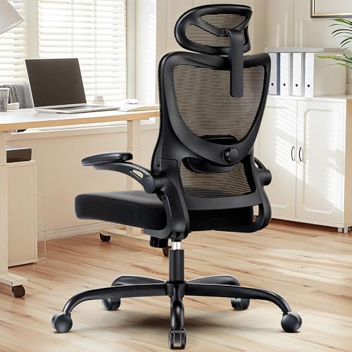 HUANUO Ergonomic Office Chair  High Back Computer Desk Chair with Adjustable Lumbar Support and Headrest  Comfy Gaming Chair with 3D Armrests  Home Office Rolling Chair  Max Load 300 lbs