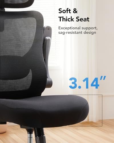 HUANUO Ergonomic Office Chair  High Back Computer Desk Chair with Adjustable Lumbar Support and Headrest  Comfy Gaming Chair with 3D Armrests  Home Office Rolling Chair  Max Load 300 lbs
