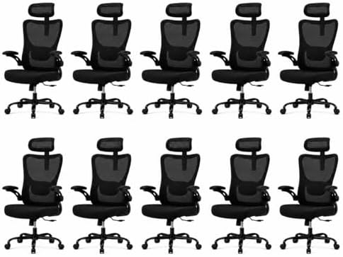 HUANUO Ergonomic Office Chair  High Back Computer Desk Chair with Adjustable Lumbar Support and Headrest  Comfy Gaming Chair with 3D Armrests  Home Office Rolling Chair  Max Load 300 lbs