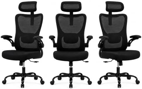 HUANUO Ergonomic Office Chair  High Back Computer Desk Chair with Adjustable Lumbar Support and Headrest  Comfy Gaming Chair with 3D Armrests  Home Office Rolling Chair  Max Load 300 lbs