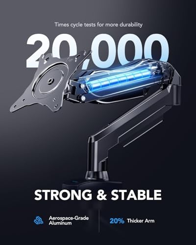 HUANUO FlowLift  Single Monitor Mount  13 to 32 Inch Monitor Arm  Adjustable Monitor Stand  Vesa Mount with Clamp and Grommet Base   Fits 4 4 to 19 8lbs LCD Computer Monitors