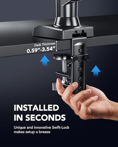 HUANUO Single Monitor Mount  13 to 32 Inch Monitor Arm  Adjustable Monitor Stand  Vesa Mount with Clamp and Grommet Base   Fits 4 4 to 19 8lbs LCD Computer Monitors