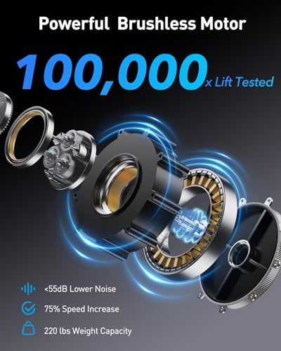 HUANUO Standing Desk Frame with 220lbs Powerful Brushless Motor  Thick T Shaped Adjustable Desk Legs Made of Automotive Grade Steel  for Max 75  x 35  Desktop  for Home Office  Black Frame Only