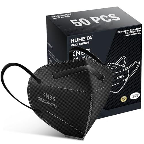 HUHETA 50 PCs KN95 Face Mask  5 Layer Face Mask Filter Efficiency 95 