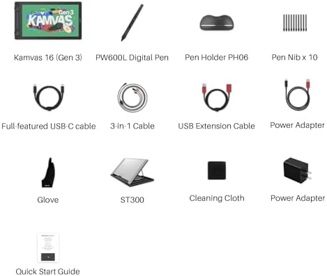 HUION KAMVAS 16  Gen 3  Drawing Tablet with Screen  15 8 inch 2 5K QHD Art Tablet with Full Laminated Anti Sparkle Glass  99  sRGB  PenTech 4 0  16384 Pen Pressure  Dual Dials for Mac  PC  Android