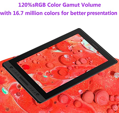 HUION KAMVAS Pro 16 Graphics Drawing Tablet with Screen Full Laminated Graphics Monitor with Battery Free Stylus Tilt 8192 Pen Pressure 6 Hot Keys Touch Bar 15 6inch Graphic Tablet for PC/MAC/Linux