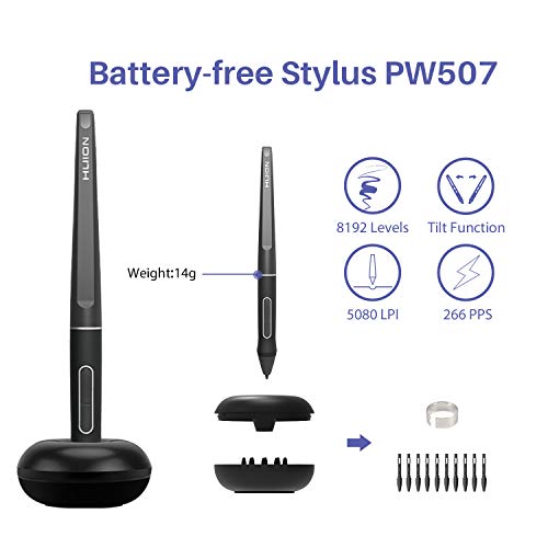 HUION KAMVAS Pro 16 Graphics Drawing Tablet with Screen Full Laminated Graphics Monitor with Battery Free Stylus Tilt 8192 Pen Pressure 6 Hot Keys Touch Bar 15 6inch Graphic Tablet for PC/MAC/Linux