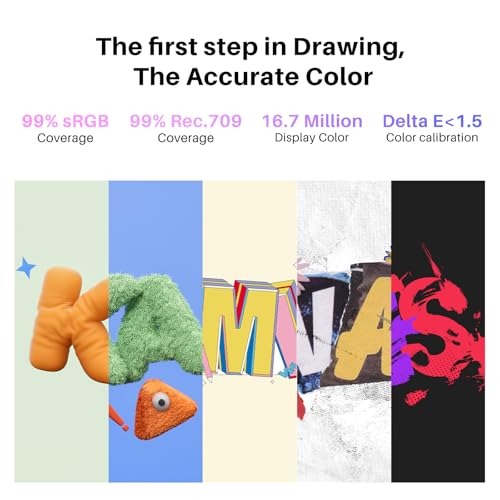 HUION Kamvas 13  Gen 3  Drawing Tablet with Screen 13 3 Full Laminated Art Tablet with Anti Sparkle Canvas Glass 2 0  99  sRGB  PenTech 4 0  16384 Pen Pressure  Dual Dial for PC  Mac  Android  Black