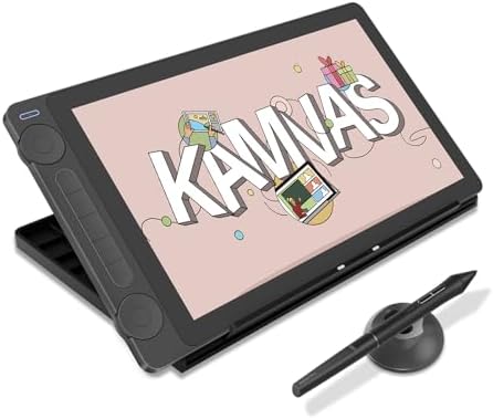 HUION Kamvas 13  Gen 3  Drawing Tablet with Screen 13 3 Full Laminated Art Tablet with Anti Sparkle Canvas Glass 2 0  99  sRGB  PenTech 4 0  16384 Pen Pressure  Dual Dial for PC  Mac  Android  Black