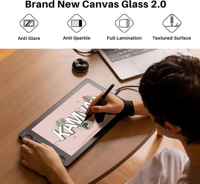 HUION Kamvas 13  Gen 3  Drawing Tablet with Screen  13 3 inch Full Laminated Art Tablet with Anti Sparkle Canvas Glass  99  sRGB  PenTech 4 0  16384 Pen Pressure  Dual Dials for Digital Art  Blackkamvas 13 gen 3kamvas 13 gen 3