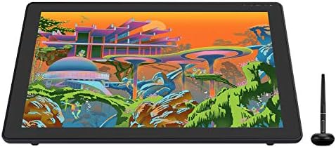 HUION Kamvas 22 Plus QLED Drawing Tablet with Full Laminated Screen USB C Connection 140  sRGB Tilt  21 5 inch Graphics Art Tablet for Artist & Designer  Work with Mac  Windows  Linux & Android Black