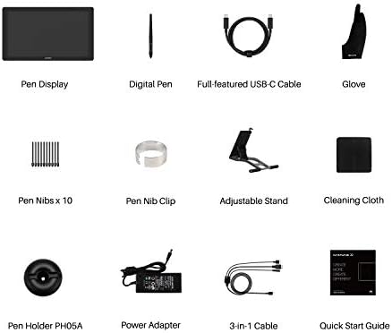 HUION Kamvas 22 Plus QLED Drawing Tablet with Full Laminated Screen USB C Connection 140  sRGB Tilt  21 5 inch Graphics Art Tablet for Artist & Designer  Work with Mac  Windows  Linux & Android Black