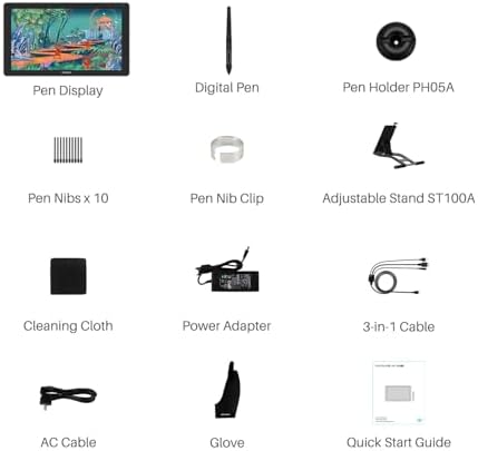 HUION Kamvas 22 Plus QLED Drawing Tablet with Full Laminated Screen USB C Connection 140  sRGB Tilt  21 5 inch Graphics Art Tablet for Artist & Designer  Work with Mac  Windows  Linux & Android Black