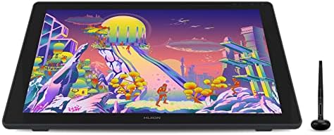 HUION Kamvas 22 Plus QLED Drawing Tablet with Full Laminated Screen USB C Connection 140  sRGB Tilt  21 5 inch Graphics Art Tablet for Artist & Designer  Work with Mac  Windows  Linux & Android Black